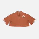 Crop top col montant coffee