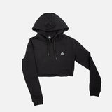 Crop top à capuche avec logo blanc