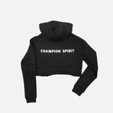 Crop top à capuche avec logo blanc