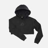 Crop top à capuche avec logo noir