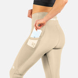Legging avec poches en maille kaki
