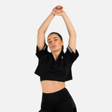 Crop top col montant noir