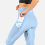 Legging avec poches en maille acid blue