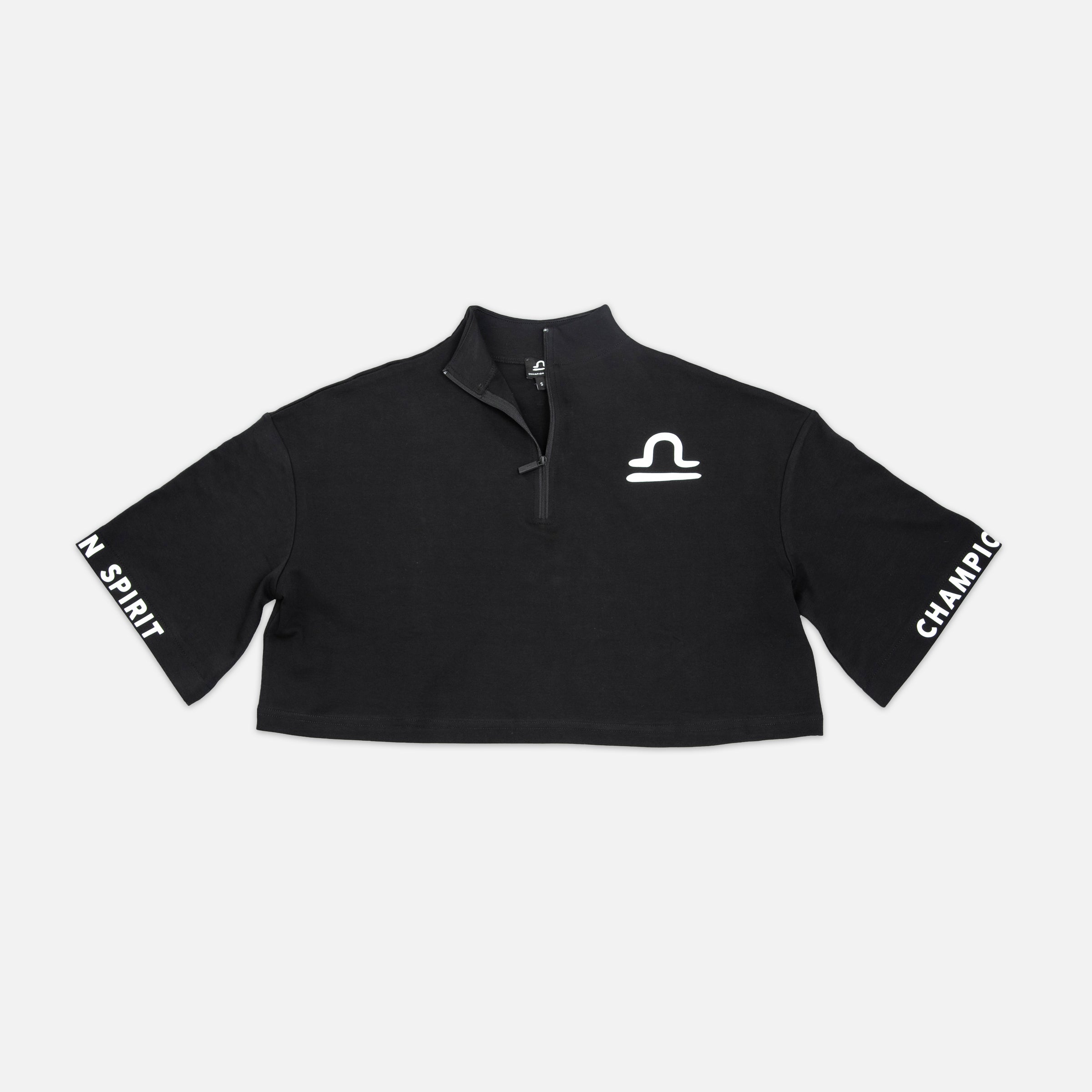 Crop top col montant noir