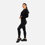 Crop top à capuche avec logo blanc