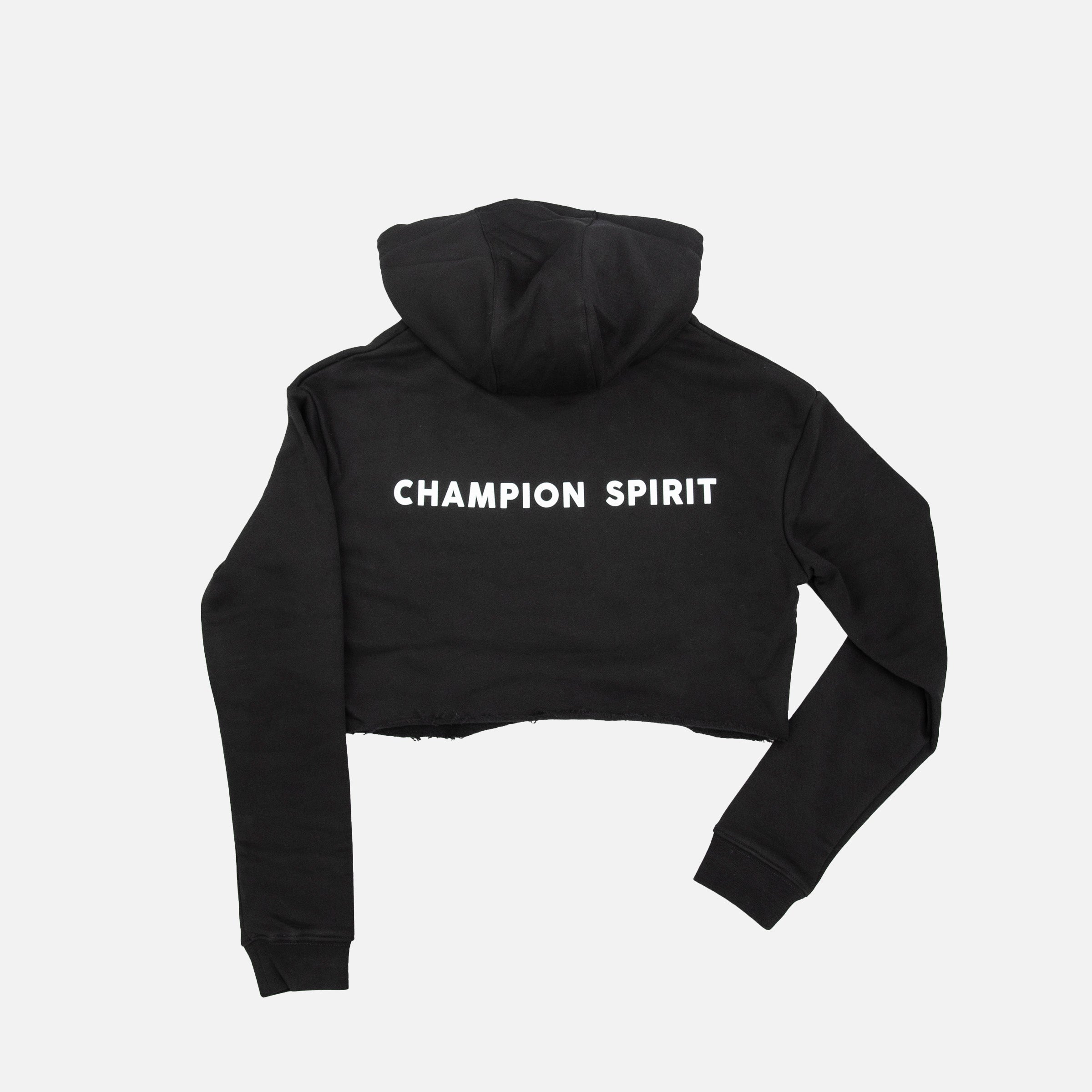 Crop top à capuche avec logo blanc