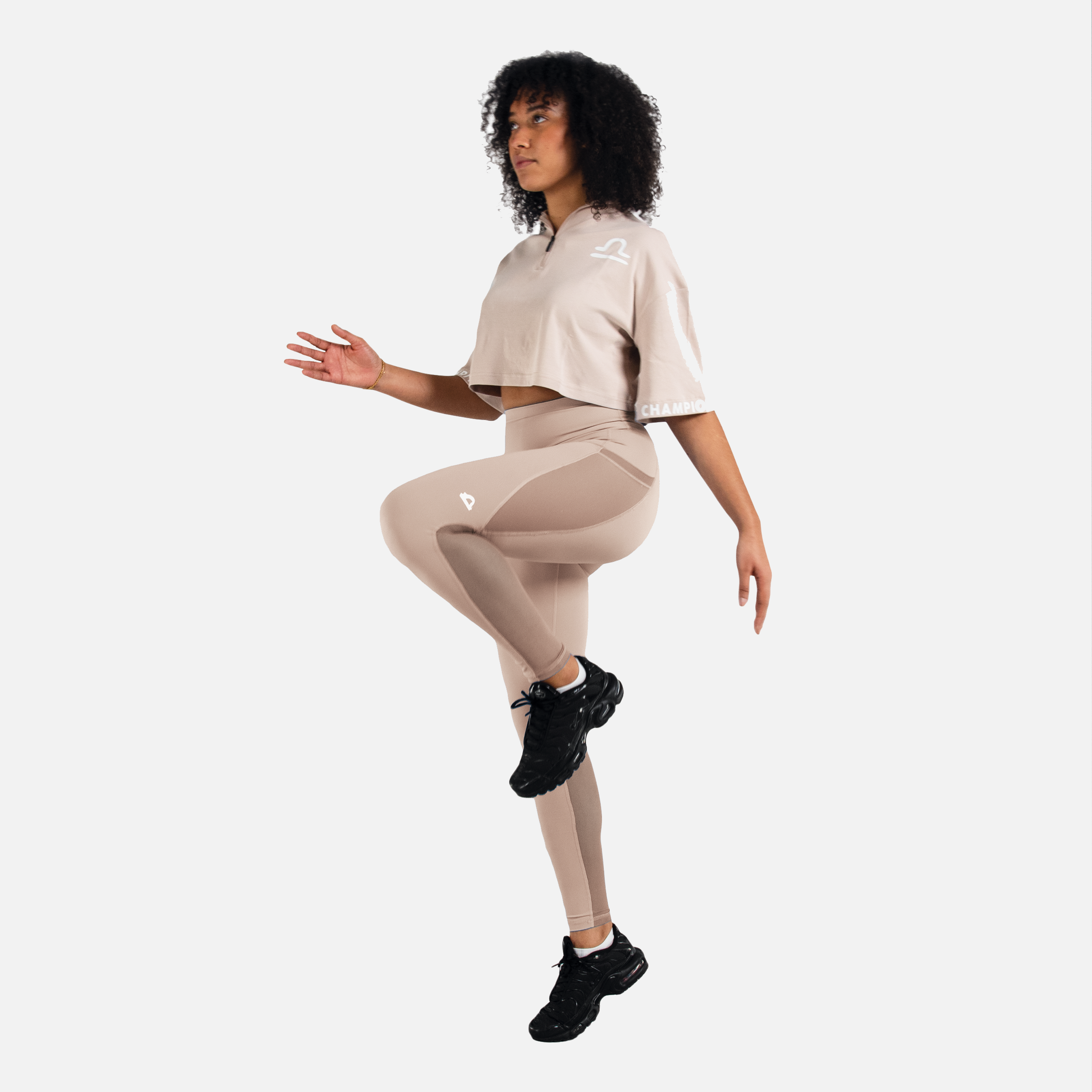 Legging avec mollets en maille kaki