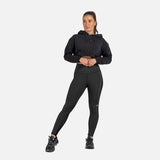 Crop top à capuche avec logo noir