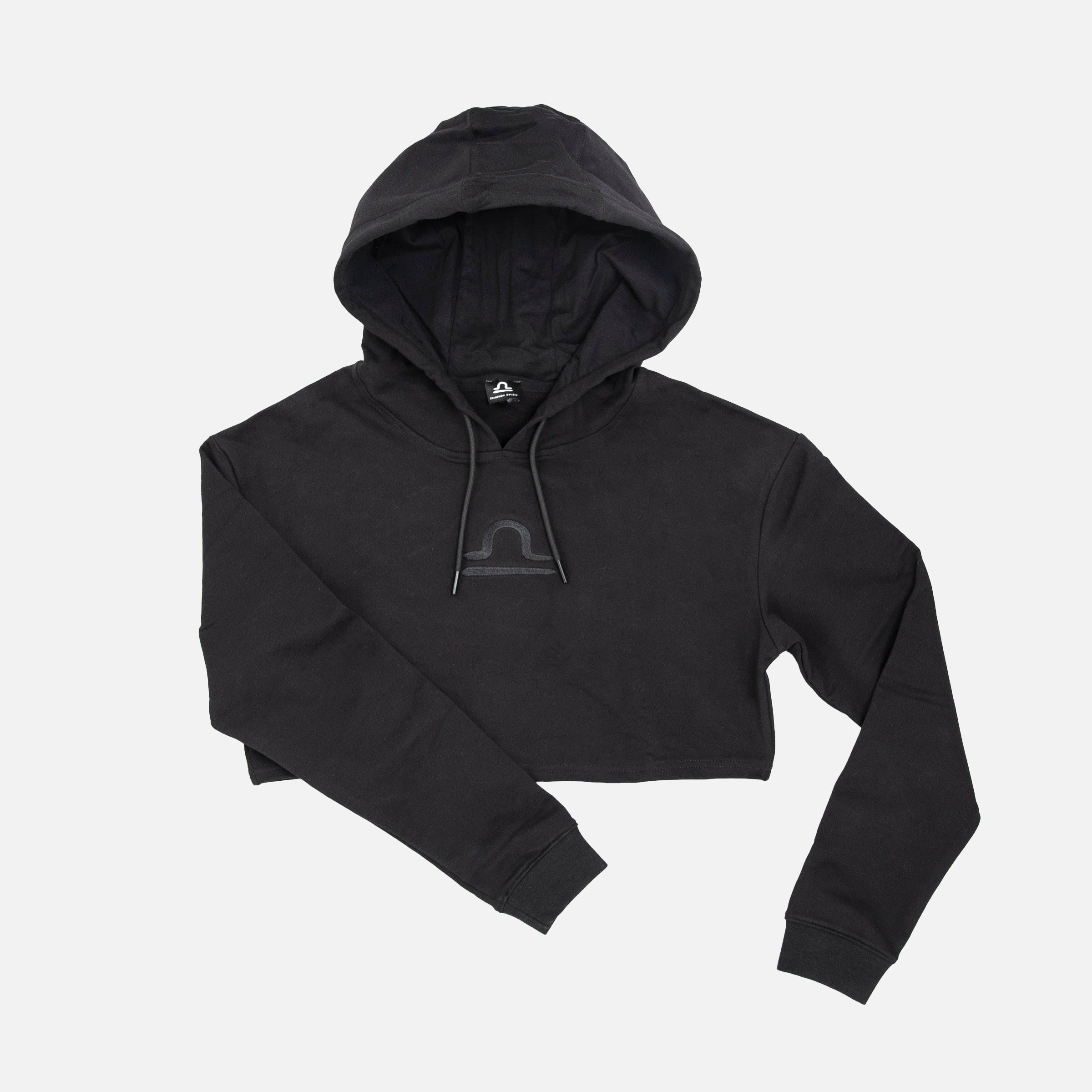 Crop top à capuche avec logo noir