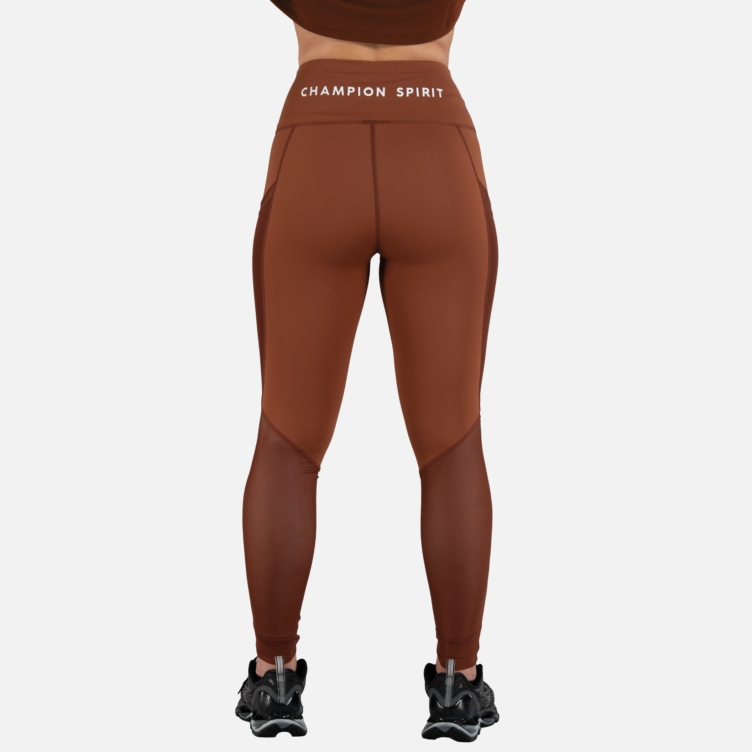 Legging avec mollets en maille coffee