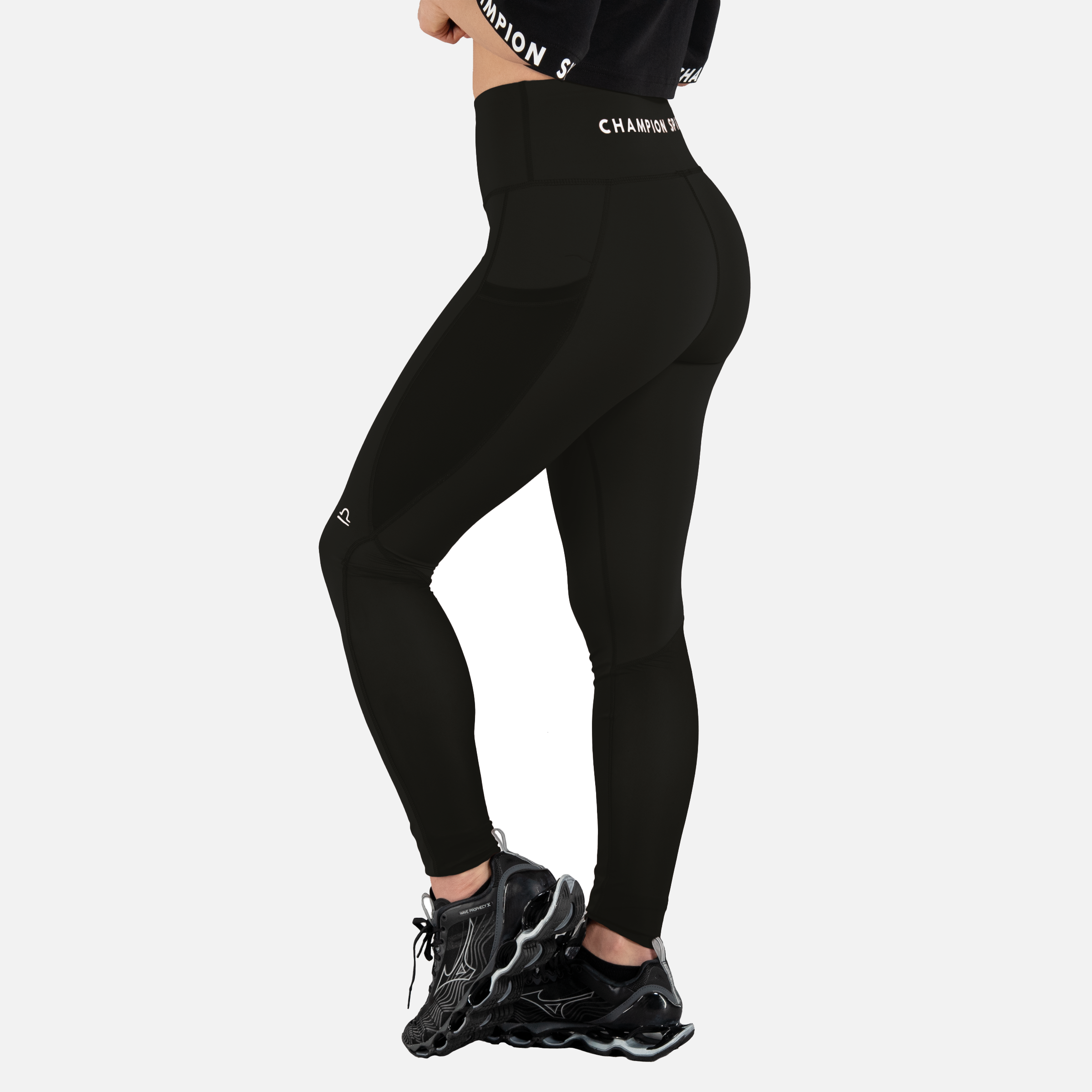 Legging avec mollets en maille noir