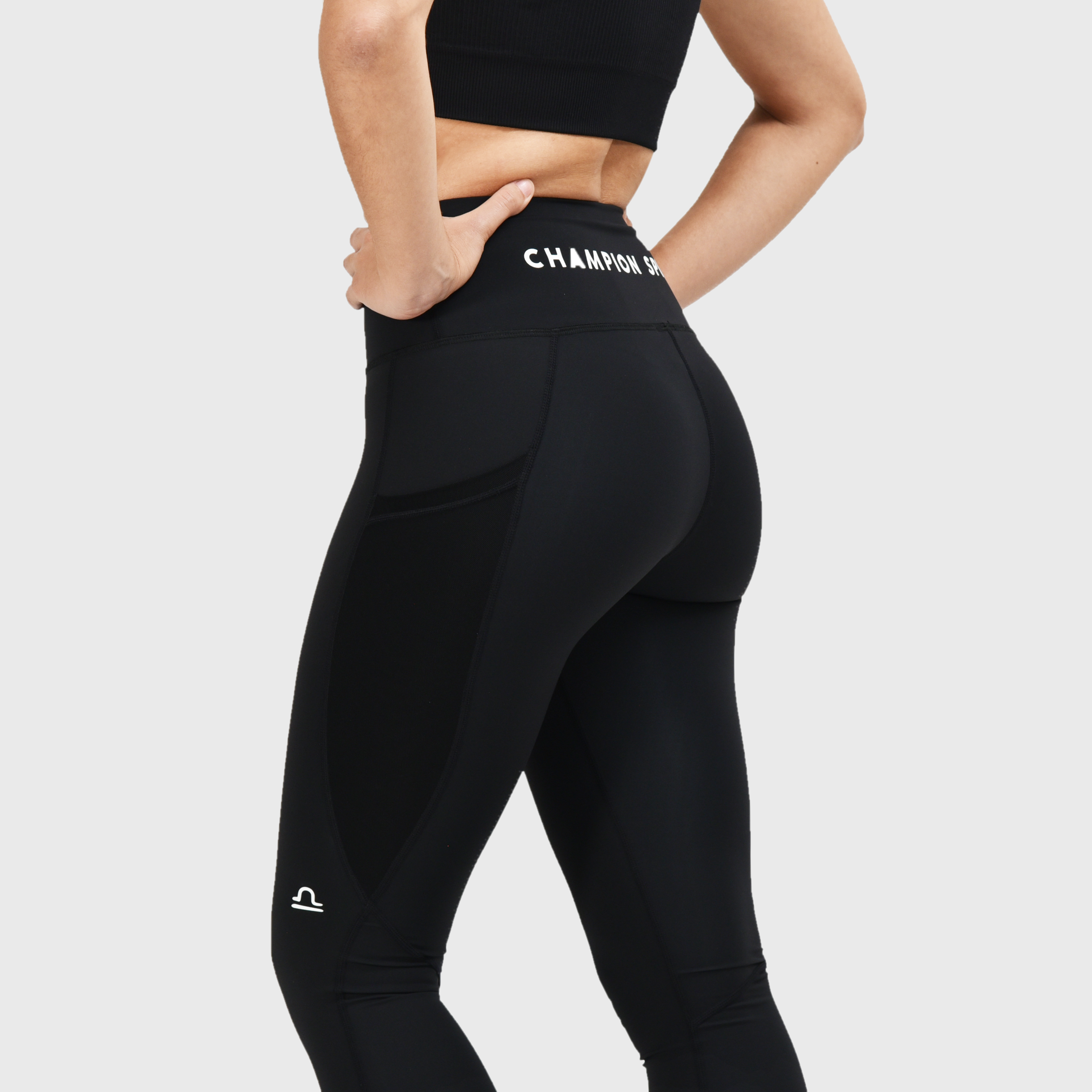 Legging avec poches en maille noir