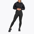 Crop top à capuche avec logo noir